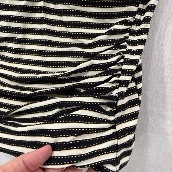 Nip Tuck Swim Size 12 Tankini Top Multi Fit Cup Striped Ruched Adjustable Straps - Picture 4 of 15